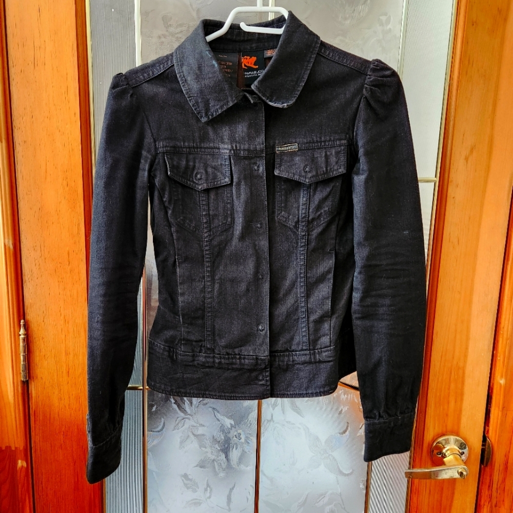 Y2K Parasuco Distressed Denim Jean Jacket size XS